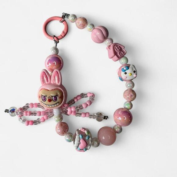 Labubu pink charms keychain - Picture 2 of 2
